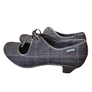 Camper Women’s Maroon Plaid Low Heel Mary Jane Shoes EU Size 38 ( US 8)